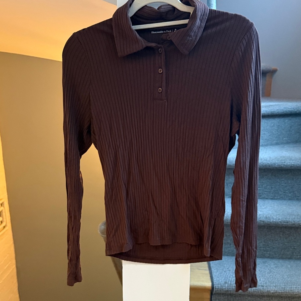 Abercrombie & Fitch Chocolate Quarter Button Down Shirt